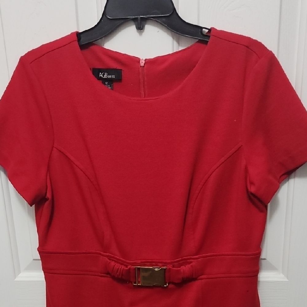 AGB Red Belted Dress